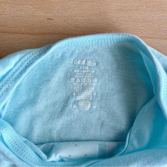 🍓4/$15🍓 George • Baby Blue Long Sleeve Onesie with Rainbows Print - Picture 2 of 8
